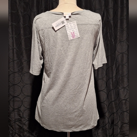Lularoe Gray Shirt with Blue Graphic - Picture 3 of 4